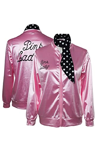 Costumes For Women 2026: Reviews and Buying Guide guide thumbnail featuring Lixinya Ladys Pink Satin Jacket with Neck Scarf 1950s Costumes for Women