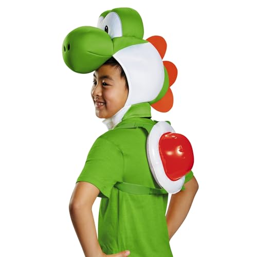 Costumes Yoshi guide thumbnail featuring Disguise Super Mario Bros Child Yoshi Costume Accessory Kit | Kid's Yoshi Cosplay Kit with Headpiece &...
