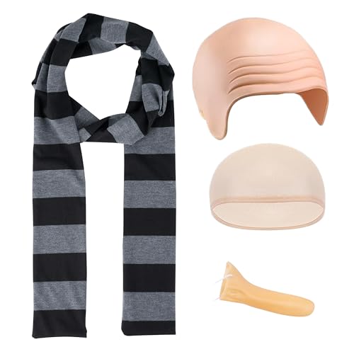 Family Halloween Costumes For 4 guide thumbnail featuring 4 Pack Halloween Costume Accessories for Adults Black Gray Striped Scarf Fake Nose Makeup...